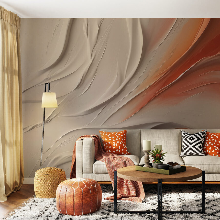 Witte en oranje golvende lijnen