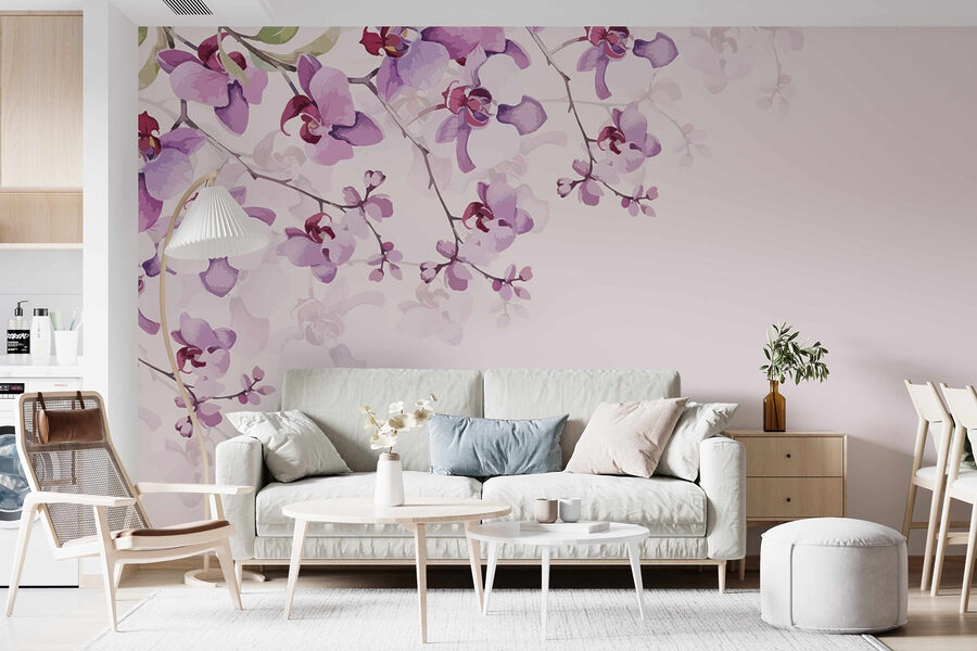Delicate orchideeën in zachte pasteltinten