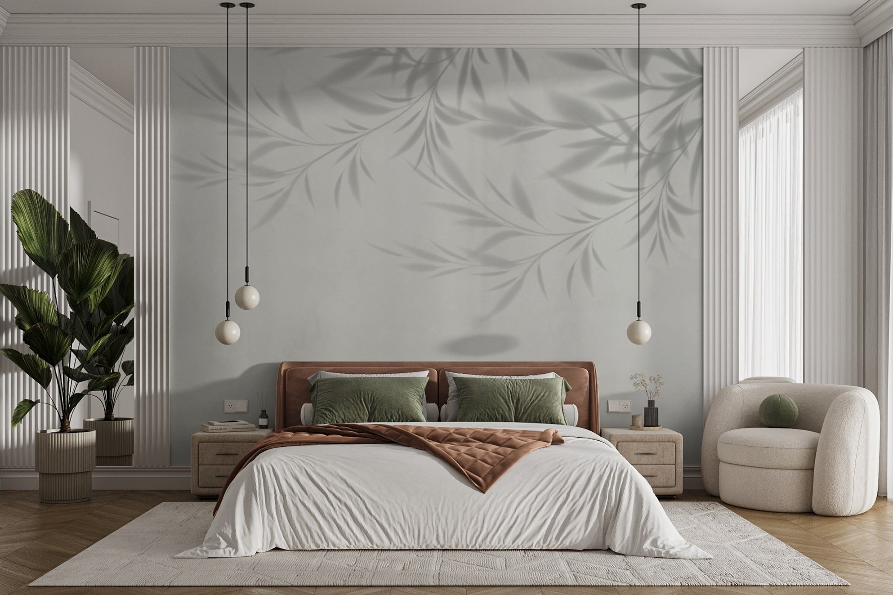 Shadow of leaves on a wall