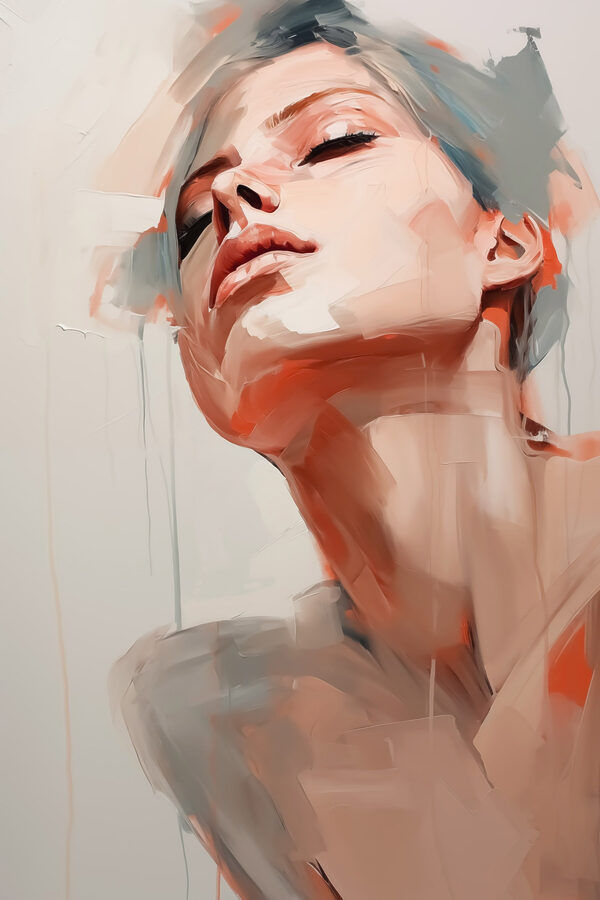 Schilderij van een vrouw’s gezicht Schilderij van een vrouw’s gezicht