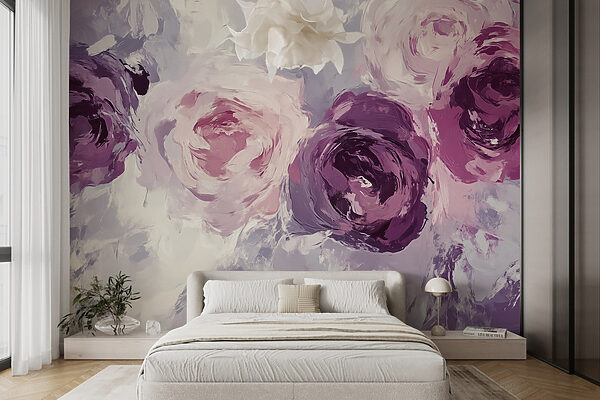 Schilderij van bloemen op een oppervlak Schilderij van bloemen op een oppervlak