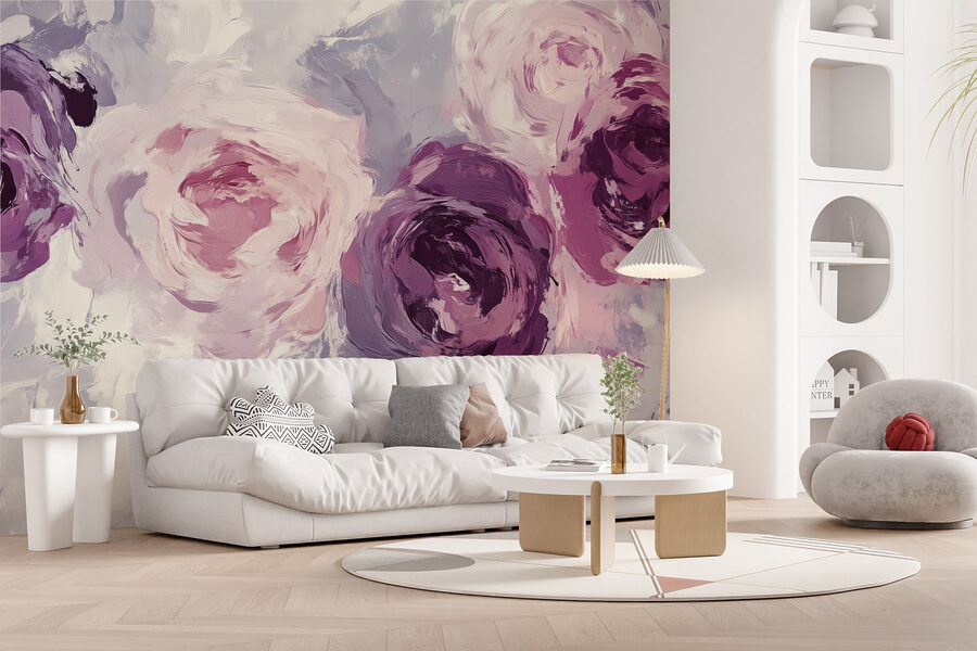Schilderij van bloemen op een oppervlak