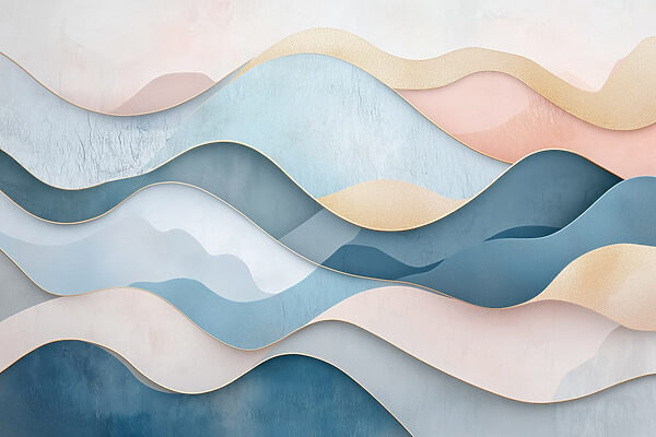 Blauwe en roze golven Blauwe en roze golven