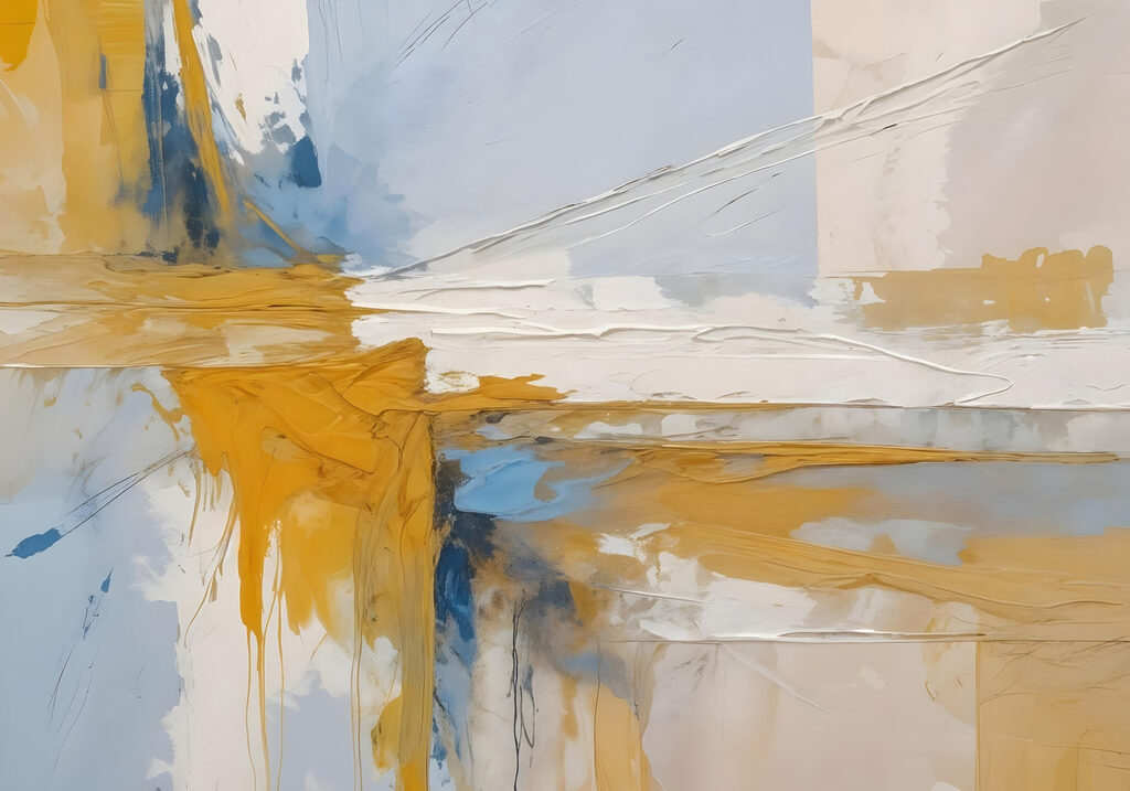 Schilderij van een kleurrijk schilderij Schilderij van een kleurrijk schilderij