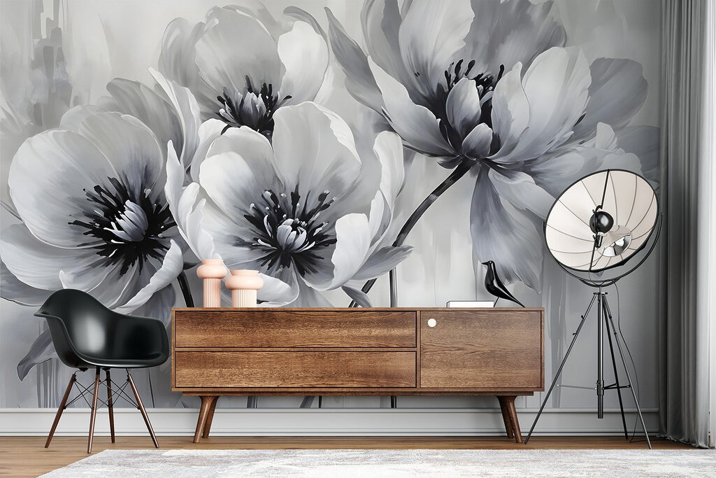 Group of flowers on a white background