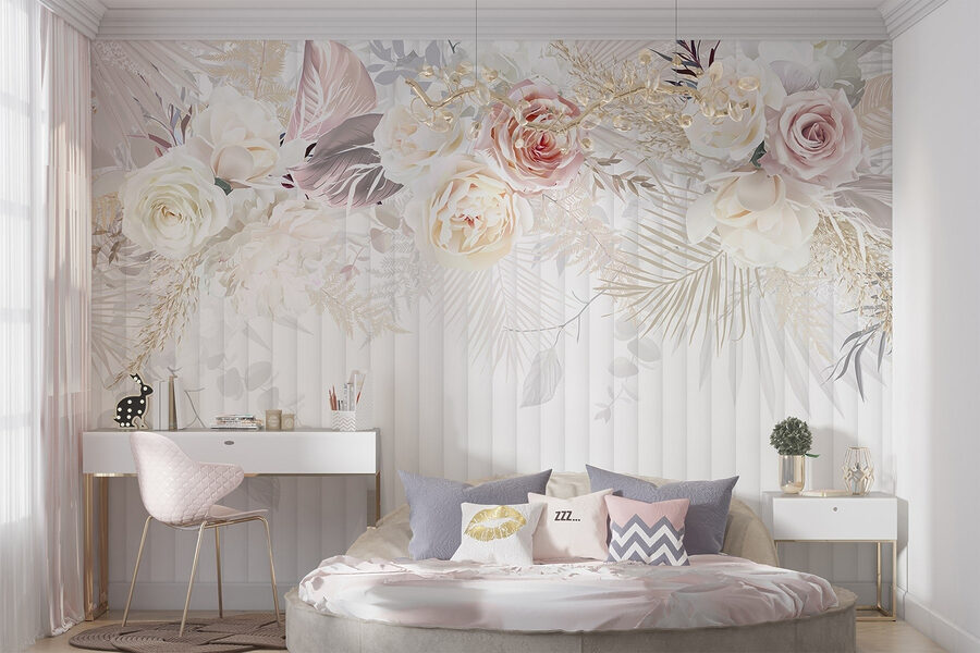 Witte en roze bloemen