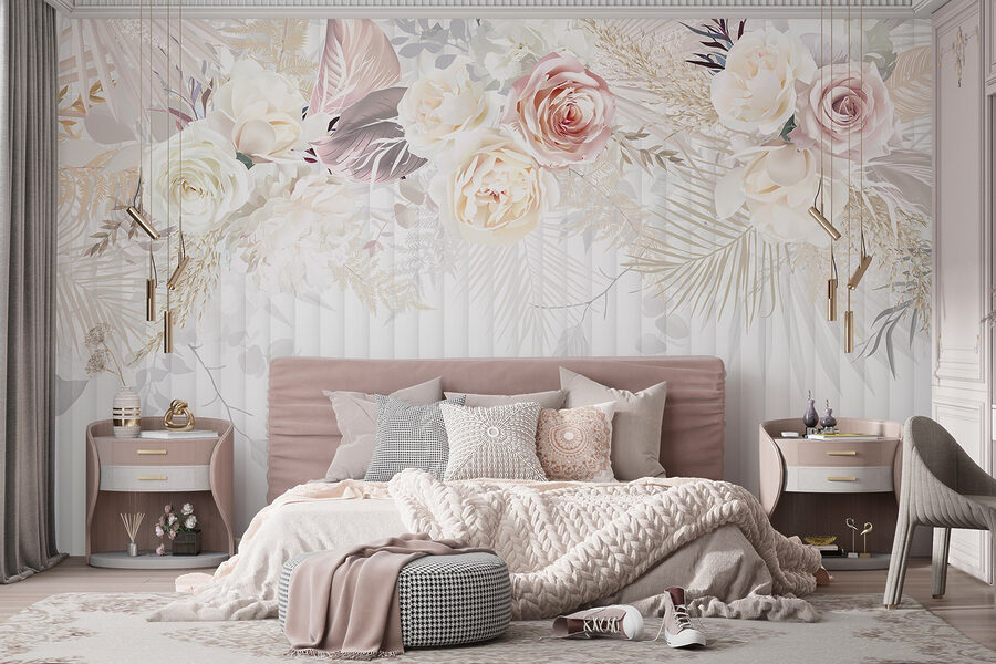 Witte en roze bloemen