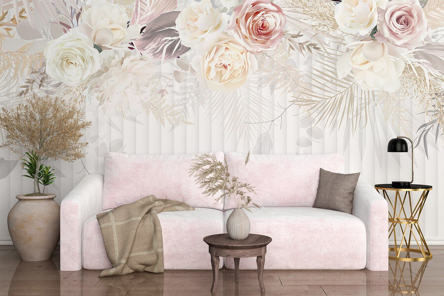 Witte en roze bloemen