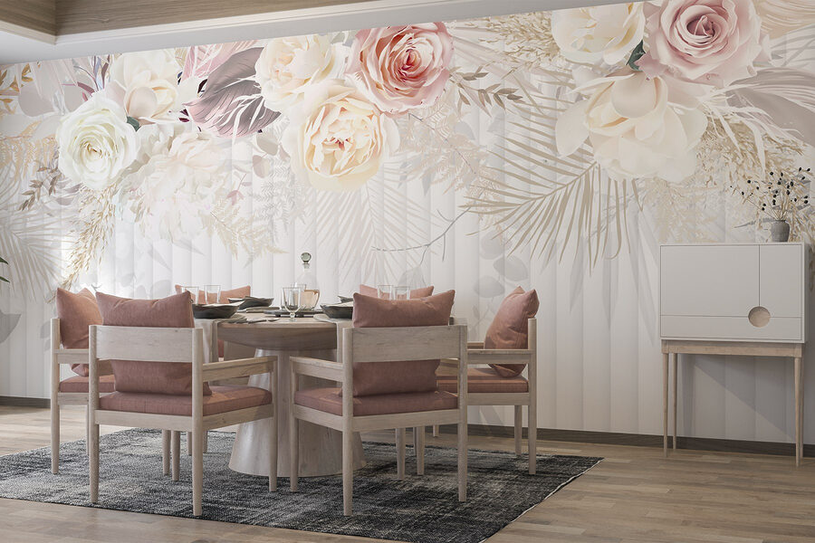Witte en roze bloemen