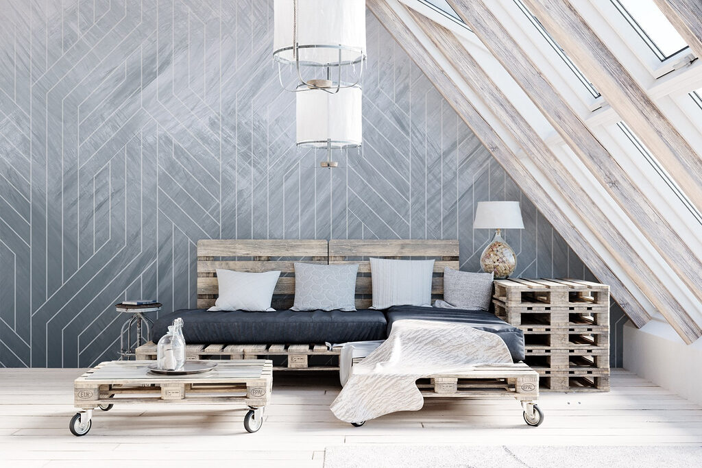 White lines on a gray surface