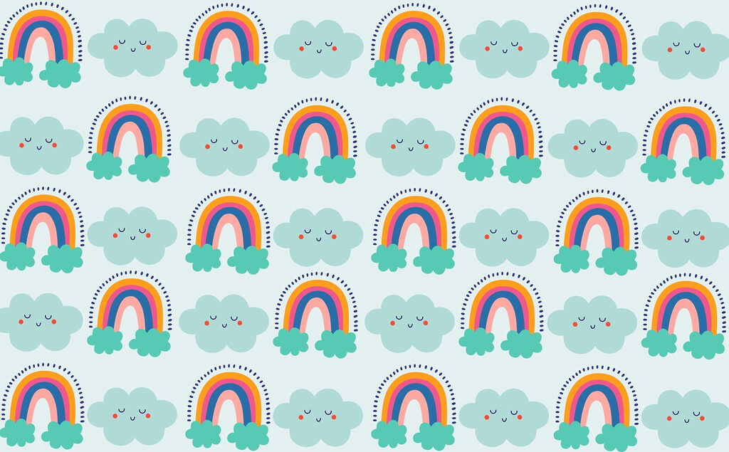 Patroon van wolken en regenbogen Patroon van wolken en regenbogen