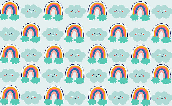 Patroon van wolken en regenbogen Patroon van wolken en regenbogen