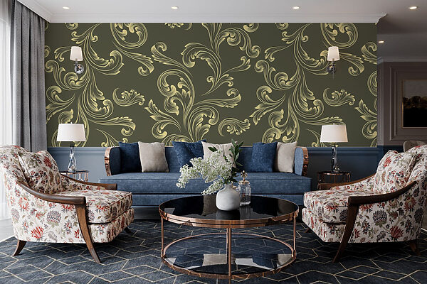 Patroon van swirls op een groene achtergrond Patroon van swirls op een groene achtergrond