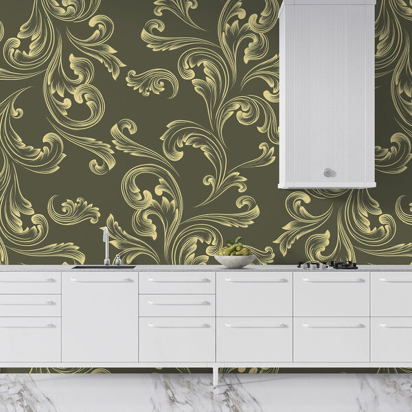Patroon van swirls op een groene achtergrond Patroon van swirls op een groene achtergrond