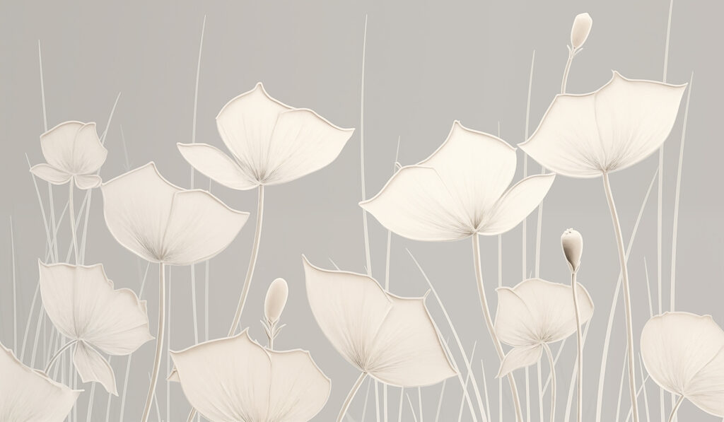 Witte bloemen met lange stelen Witte bloemen met lange stelen