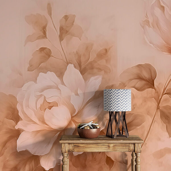Schilderij van bloemen en bladeren Schilderij van bloemen en bladeren