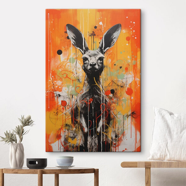 Schilderij van een kangoeroe Schilderij van een kangoeroe
