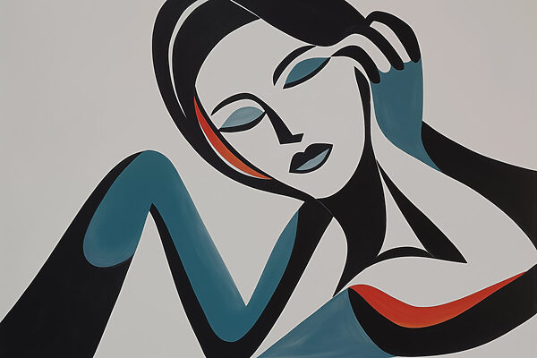 Schilderij van een vrouw Schilderij van een vrouw