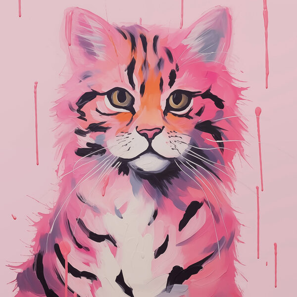 Schilderij van een kat Schilderij van een kat