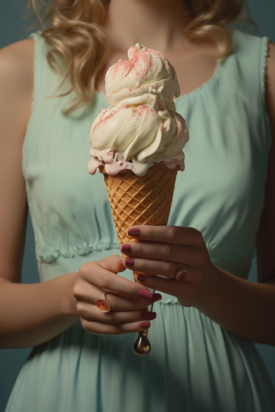 Vrouw met een ijshoorntje Vrouw met een ijshoorntje
