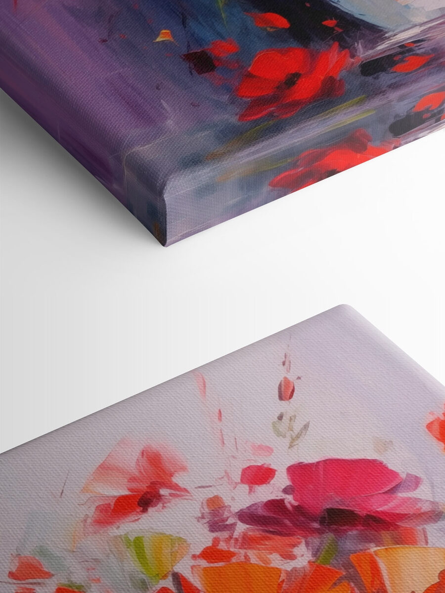 Schilderij van bloemen in een vaas