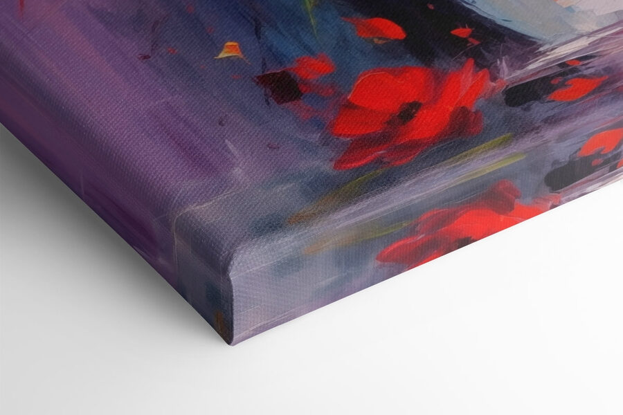 Schilderij van bloemen in een vaas