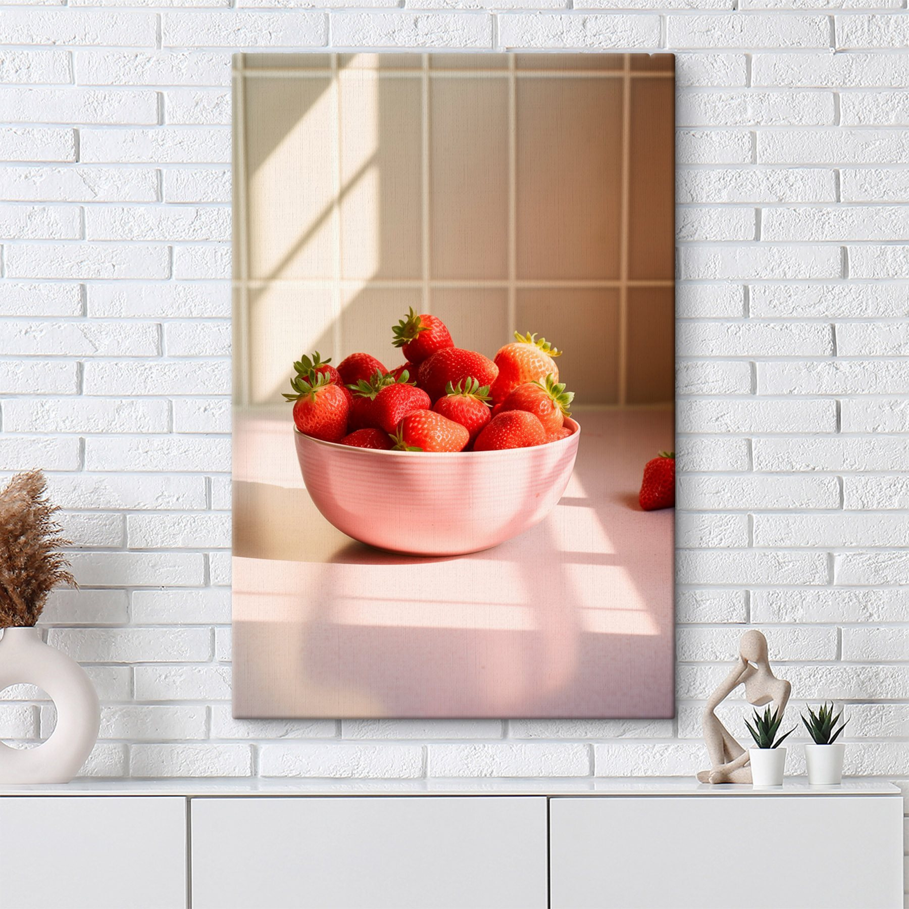 Bowl of strawberries on a counter Bowl of strawberries on a counter