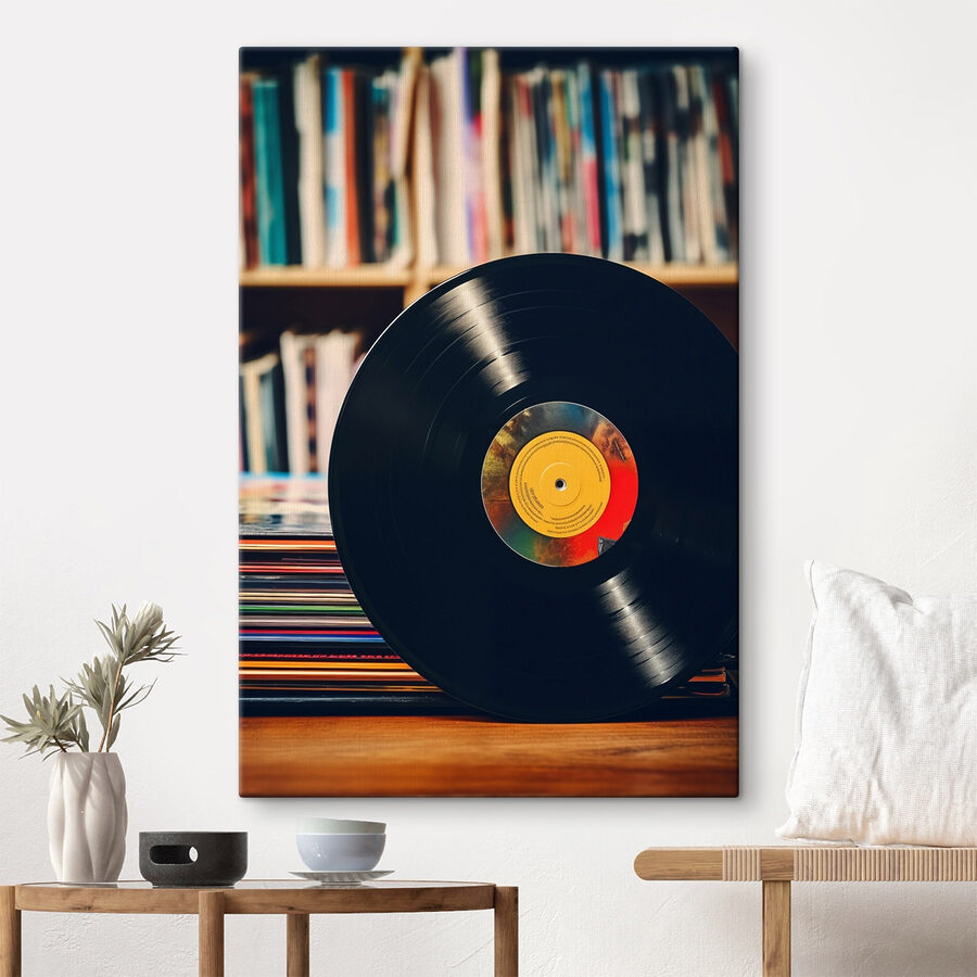 Record op een stapel records Record op een stapel records