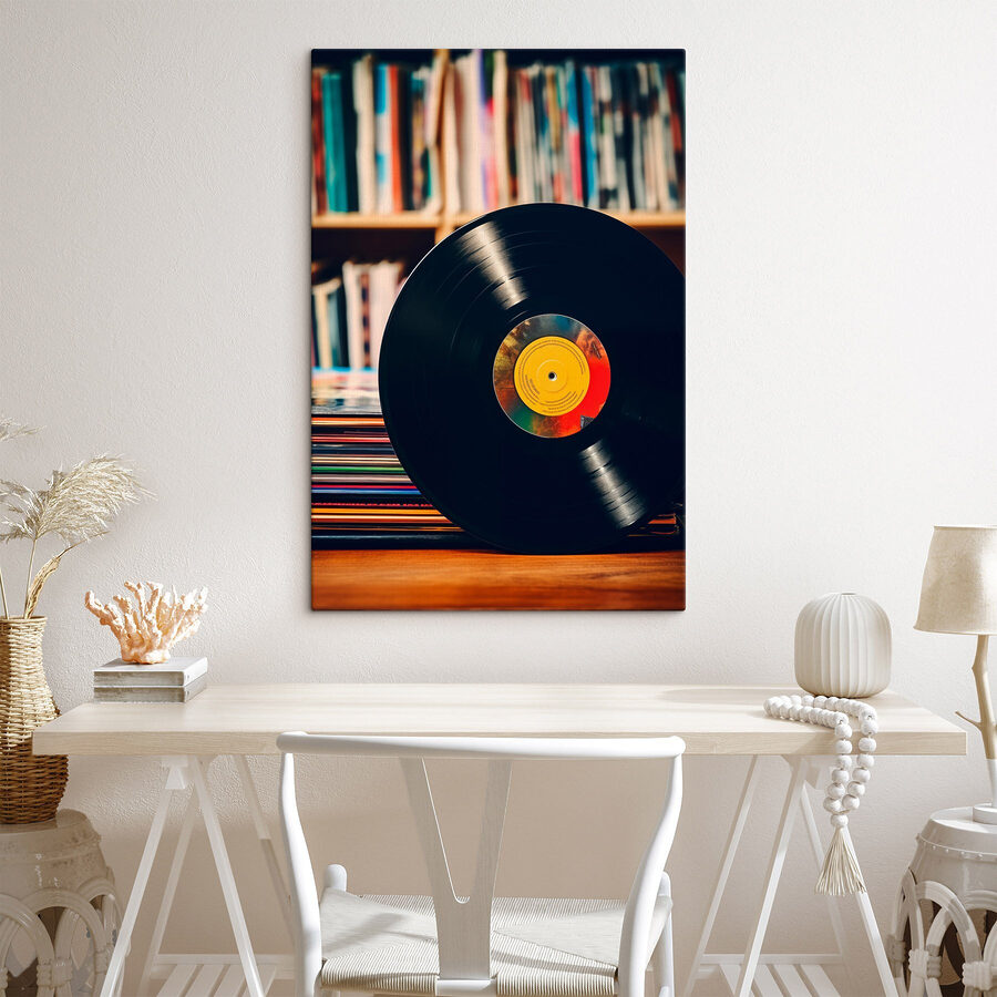 Record op een stapel records Record op een stapel records