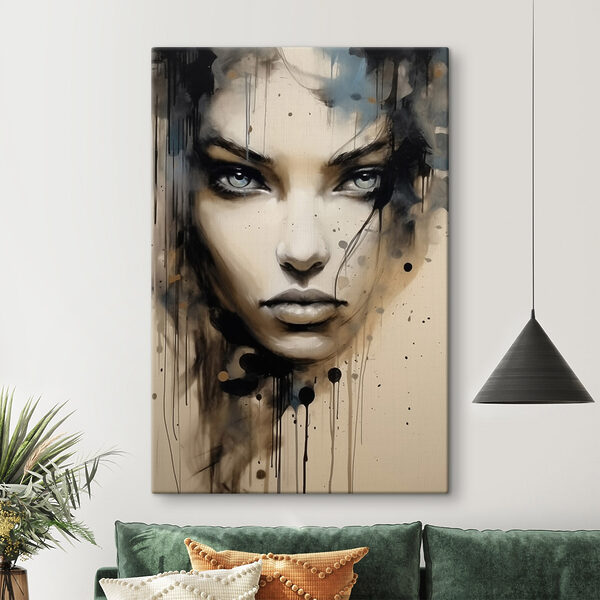 Schilderij van een vrouw’s gezicht Schilderij van een vrouw’s gezicht