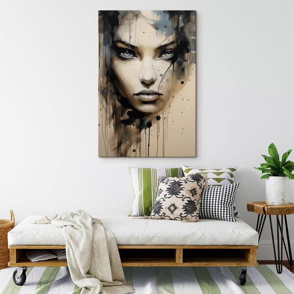 Schilderij van een vrouw’s gezicht Schilderij van een vrouw’s gezicht