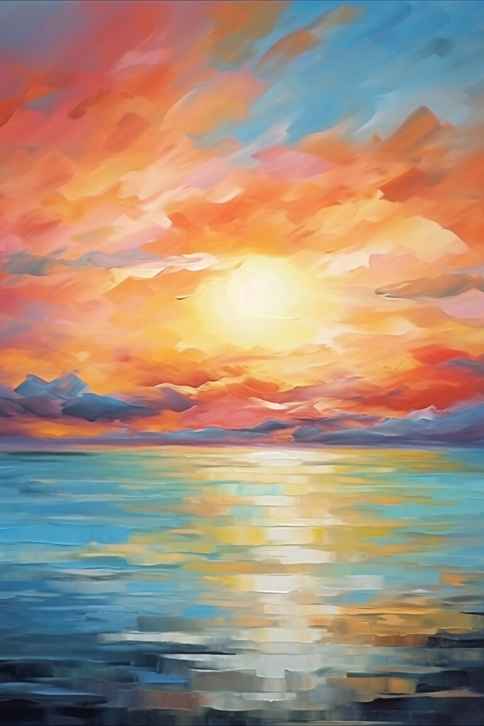 Sunset over water Sunset over water