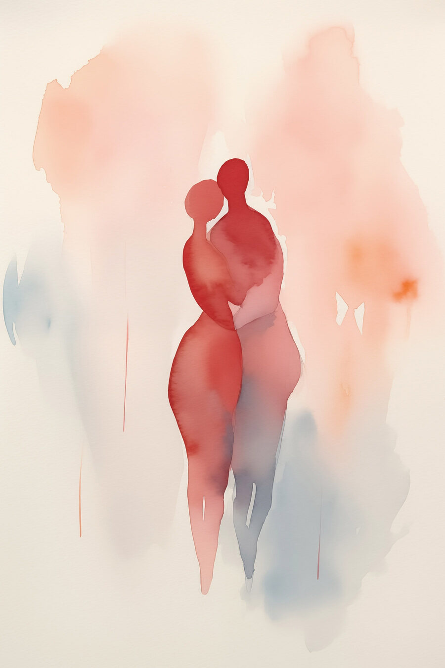 Aquarel van twee mensen