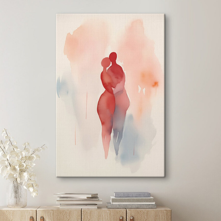 Aquarel van twee mensen