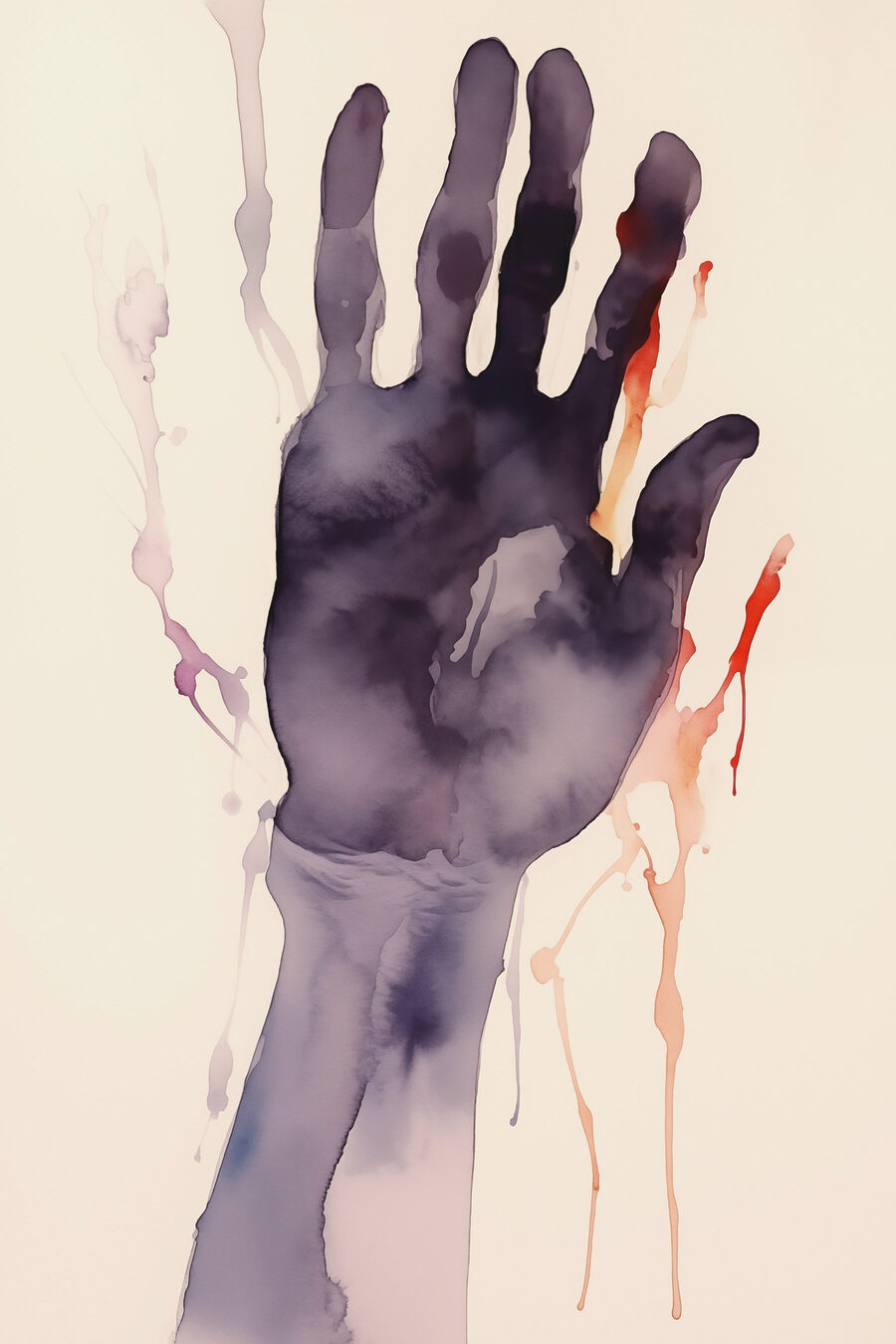 Hand met verfspetters Hand met verfspetters