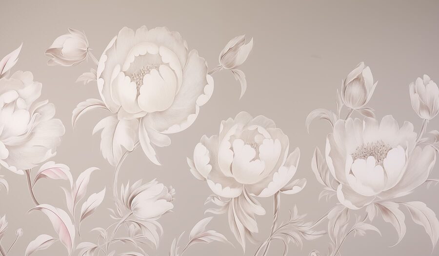 Behang met bloemen