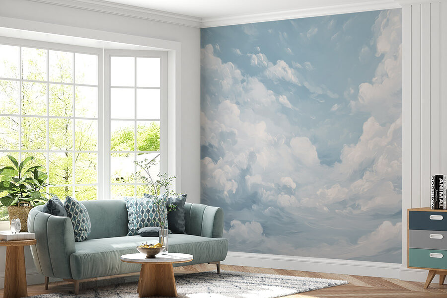 Blauwe lucht met wolken