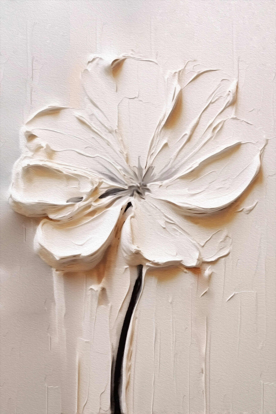 Witte bloem gesneden in een wit oppervlak