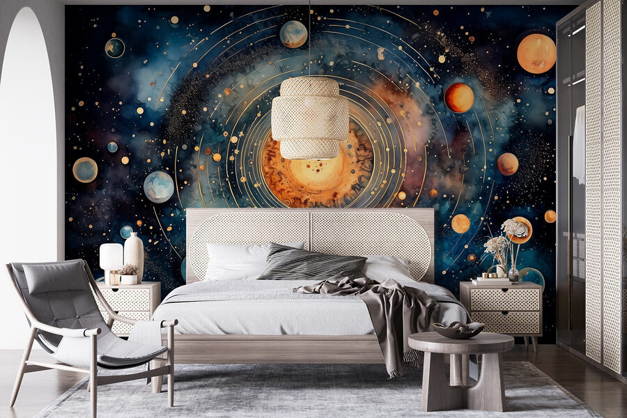 Schilderen van planeten in de ruimte