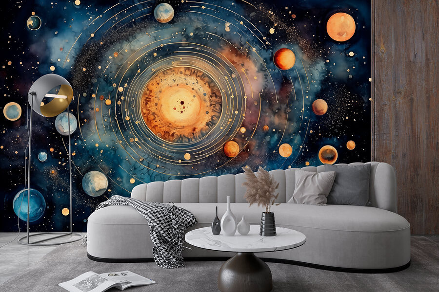 Schilderen van planeten in de ruimte