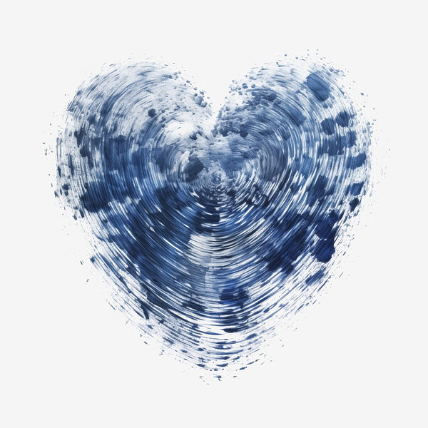 Blauw hart met witte achtergrond Blauw hart met witte achtergrond