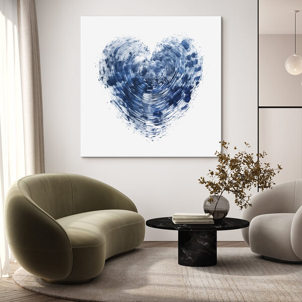 Blauw hart met witte achtergrond Blauw hart met witte achtergrond