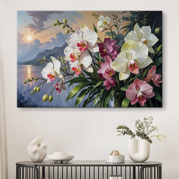 Schilderij van bloemen in een vaas Schilderij van bloemen in een vaas