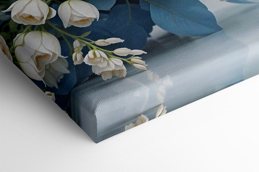 Boeket van witte en blauwe bloemen Boeket van witte en blauwe bloemen
