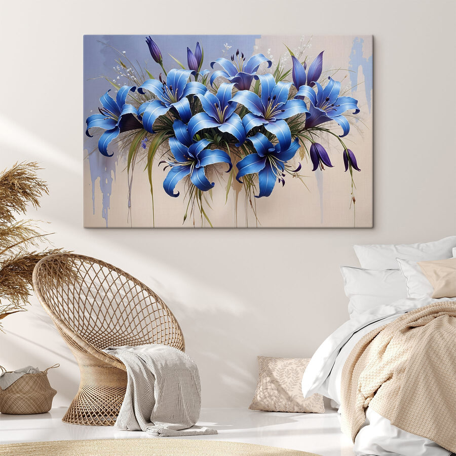 Groep blauwe bloemen
