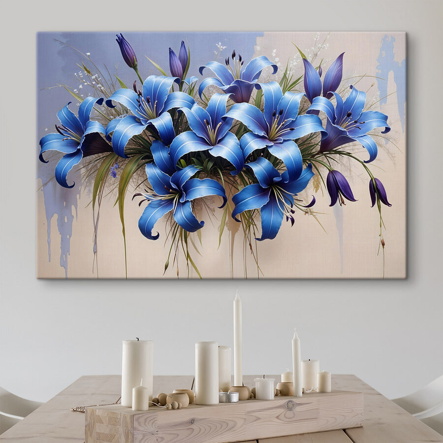 Groep blauwe bloemen