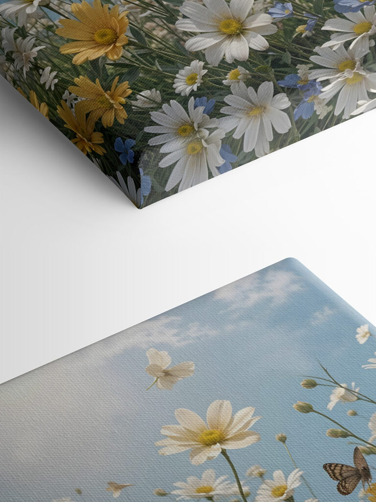 Group of butterflies flying over a field of flowers Group of butterflies flying over a field of flowers