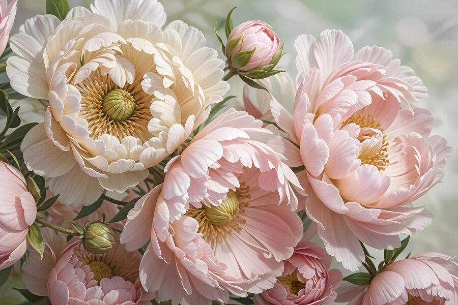 Delicate bloemen in zachte tinten