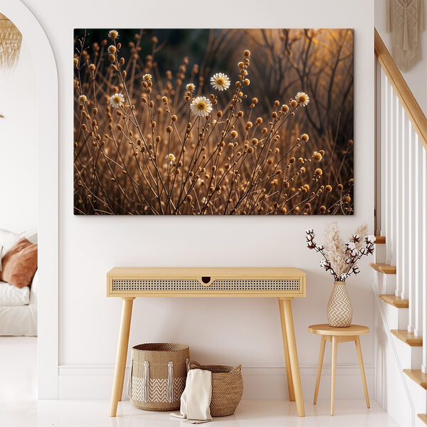 Groep witte bloemen op bruine stengels Groep witte bloemen op bruine stengels