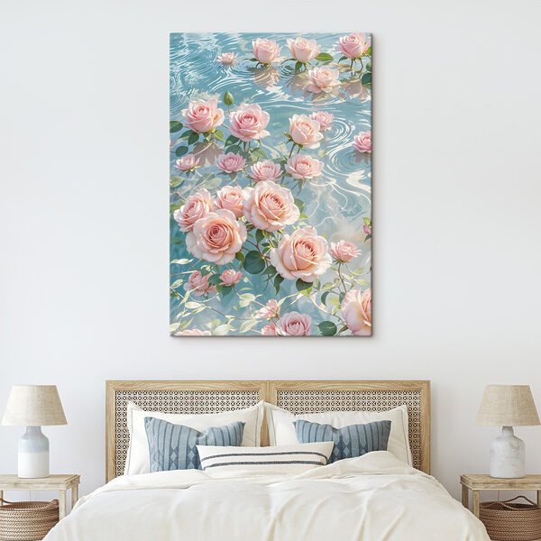 Roze bloemen drijvend in water Roze bloemen drijvend in water